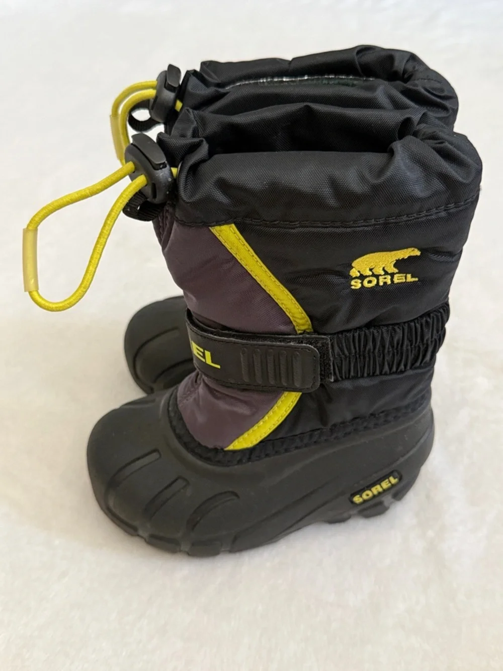 Sorel | Flurry Waterproof Insulated Winter Snow Boots Black Neon (7 Toddler)